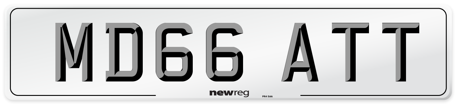 MD66 ATT Number Plate from New Reg